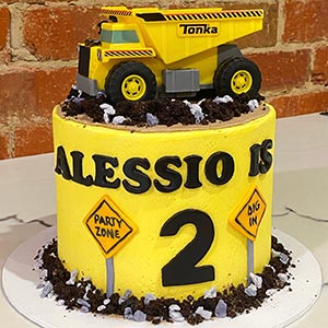 Tonka truck kids cake