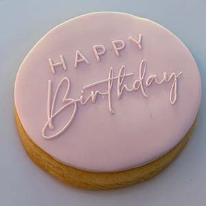Light pink happy birthday cookies