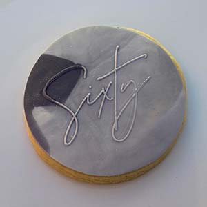 Black and grey 60th Birthday cookies
