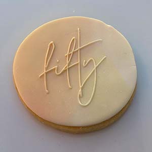 Orange 50th Birthday cookies