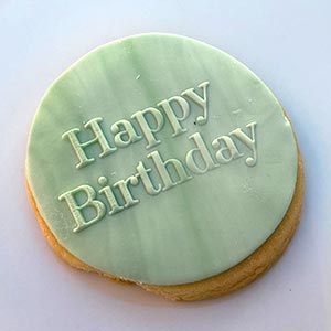 Green Happy birthday cookies